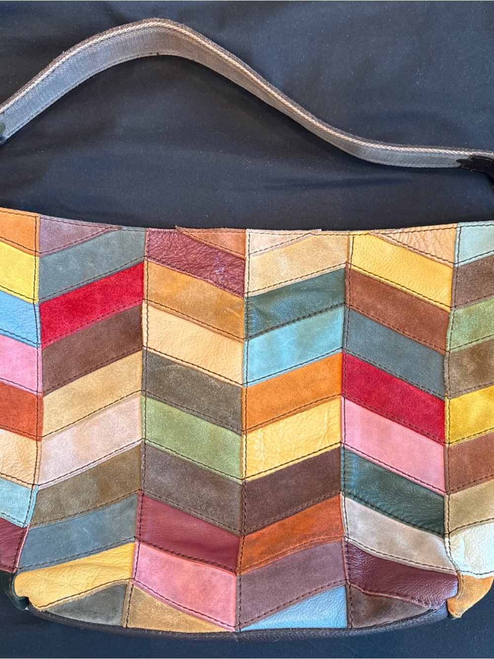 Lucky Brand Multicolor Chevron Patchwork Shoulder Bag - Picture 4 of 8